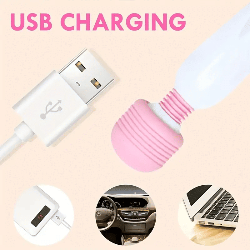 Powerful Rechargeable AV Stick Vibrator for Women with 360° Rotating Function