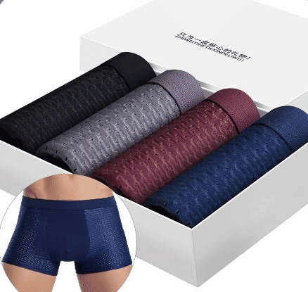 Premium 4-Pack Men's Breathable Boxer Briefs, Soft Polyurethane Blend, Mixed Colors, Size L