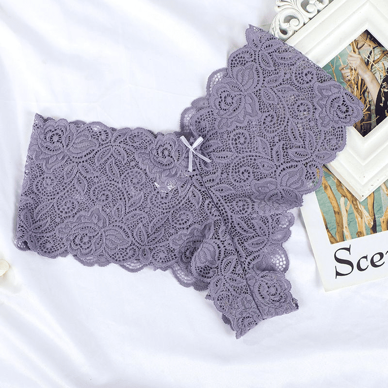 5-Pack Plus Size Seductive Lace Boyshorts Panties – Comfortable Low Waist Underwear