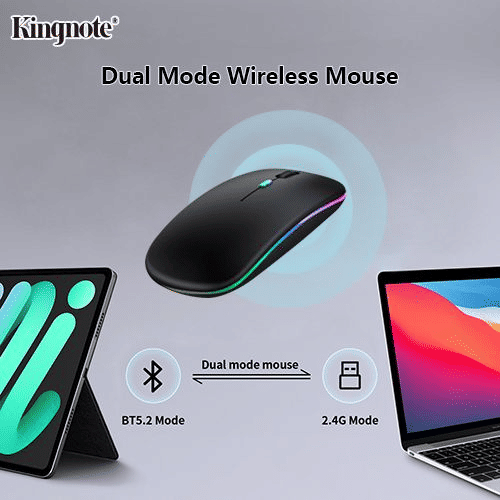 1000mAh Kingnote Wireless Bluetooth Luminous Mouse 2.4GHz Rechargeable for PC/Laptop/Tablet