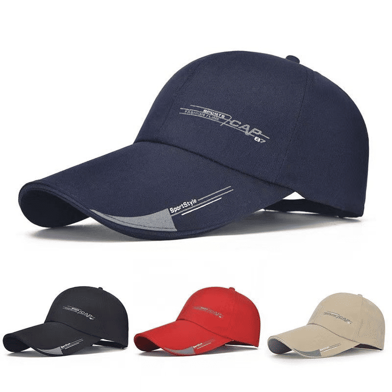 Men's Long-Brim Korean Baseball Cap - Outdoor Fishing Sunshade Travel Hat