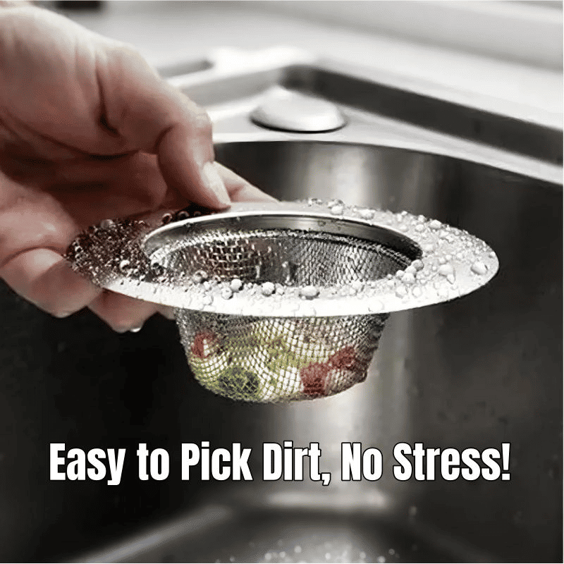 Premium Stainless Steel Sink Strainer Filter, 2-Pack Durable Kitchen Drain Stopper