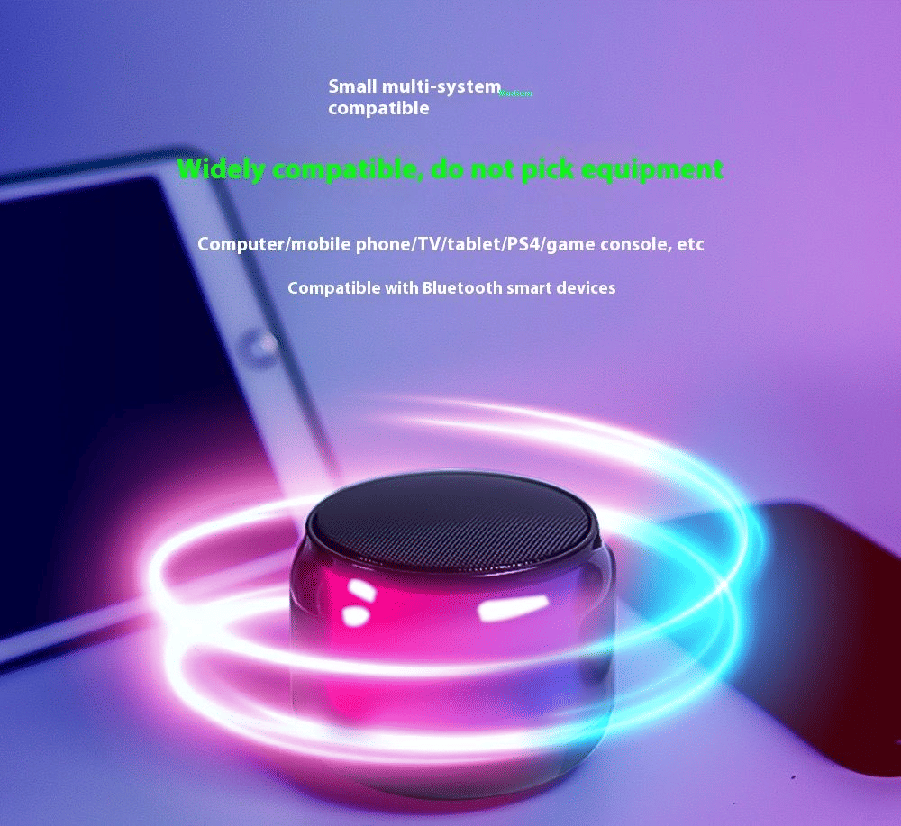 Transparent Sci-Fi Portable Bluetooth Speaker, Multi-Color LED Lights, Mini Soundbox