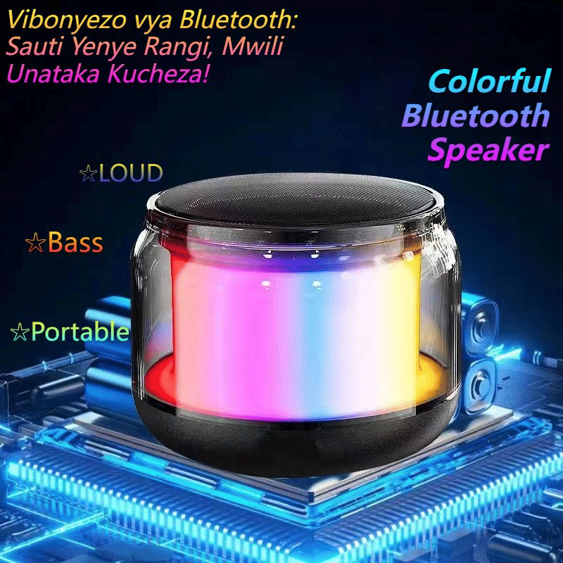 Transparent Sci-Fi Portable Bluetooth Speaker, Multi-Color LED Lights, Mini Soundbox