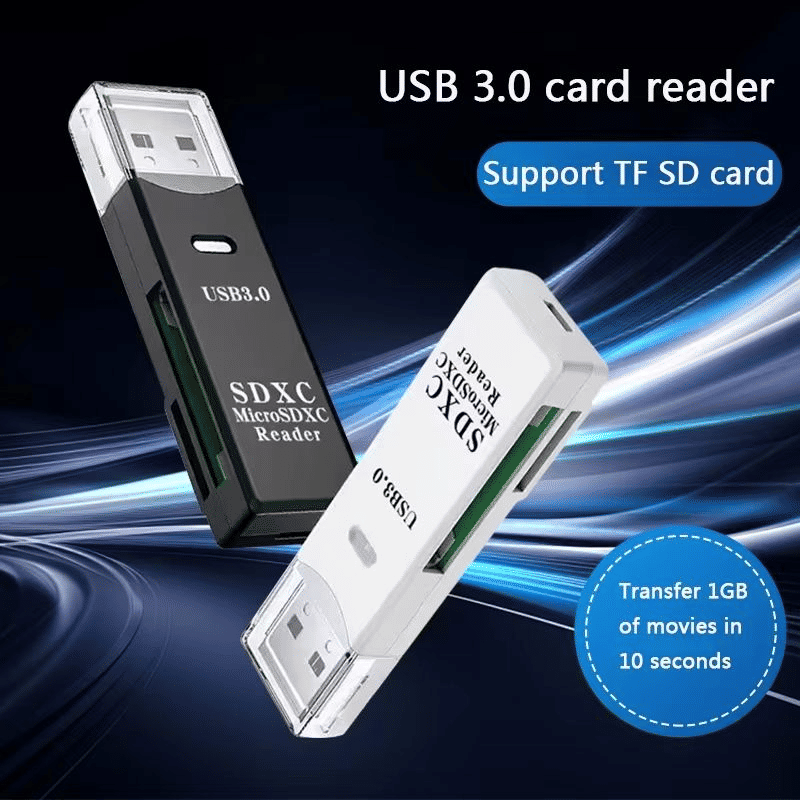 High-Speed USB 3.0 Multi-Functional 2-in-1 TF SD Card Reader for Devices