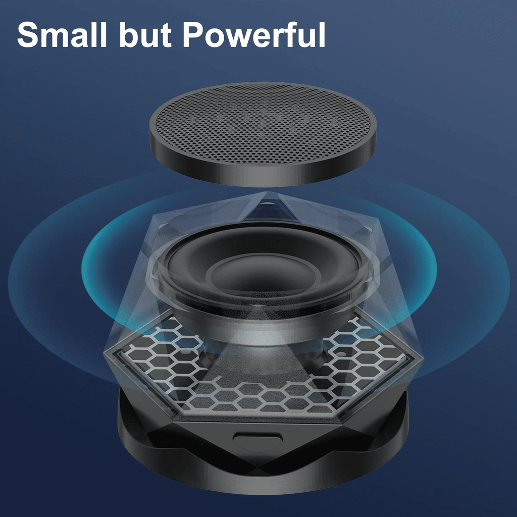 Mini Magnetic RGB Bluetooth Speaker, Diamond Design, Phone Stand, TWS Pairing