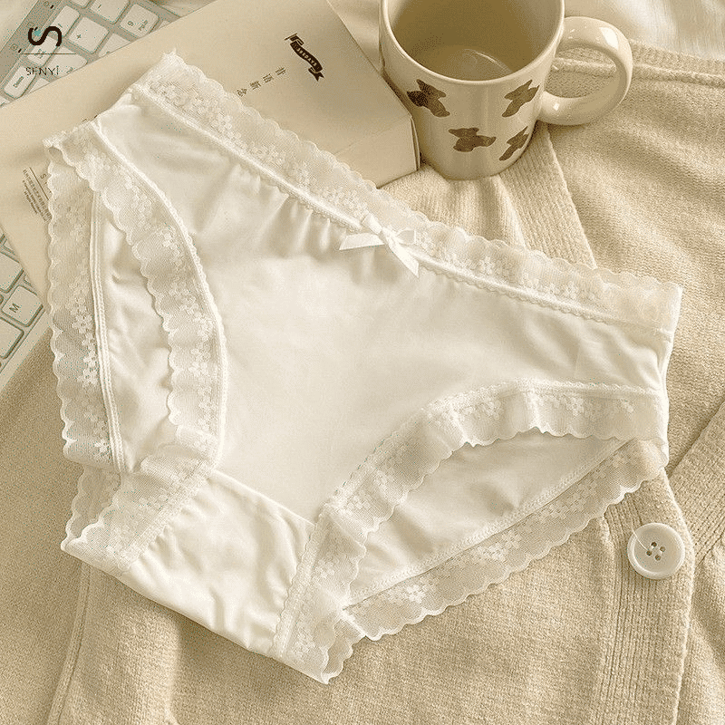 SENYI 7-Pack Ice Silk Seamless Breathable Quick-Dry Low-Waist Lace Panties