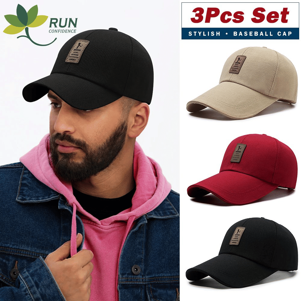 Men's Adjustable Trucker Snapback Baseball Caps 3-Pack Quick-Dry Sunshade