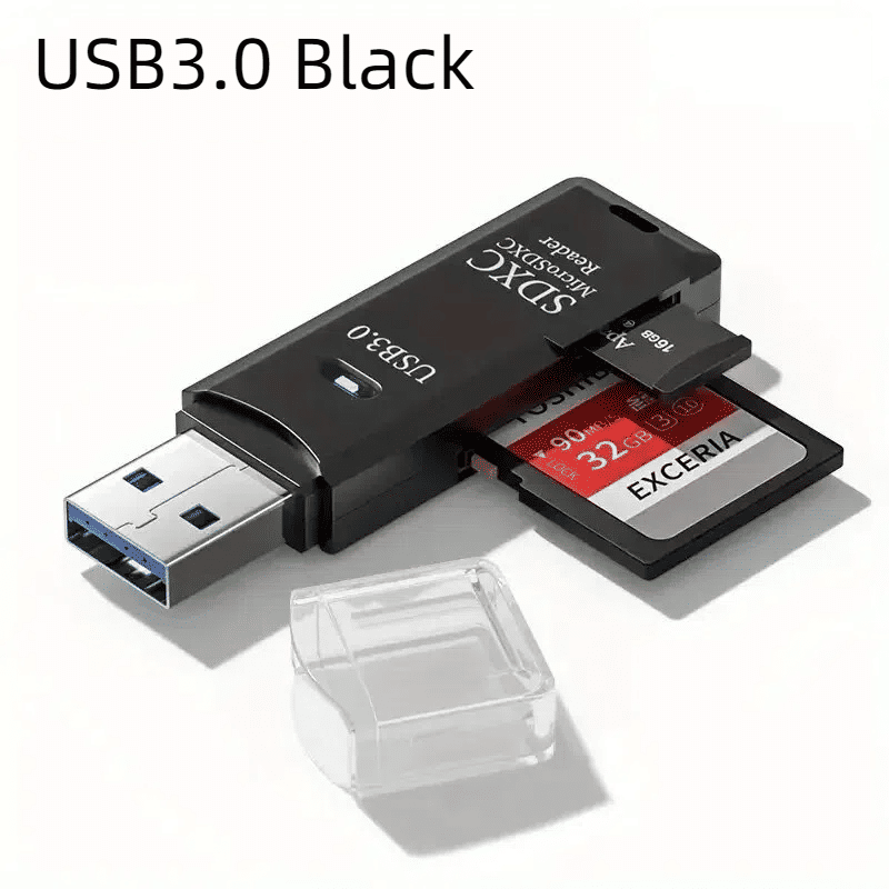 Robust 2-in-1 USB 3.0/2.0 Micro SD Card Reader: 5Gbps High-Speed Data for PC