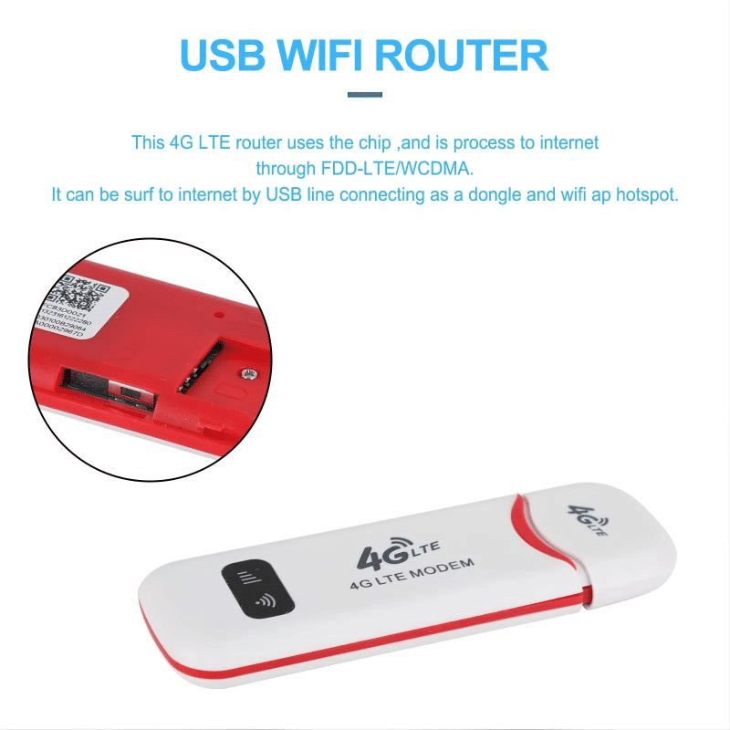 Portable 4G LTE Wireless USB WiFi Dongle - 150Mbps Mobile Broadband Hotspot