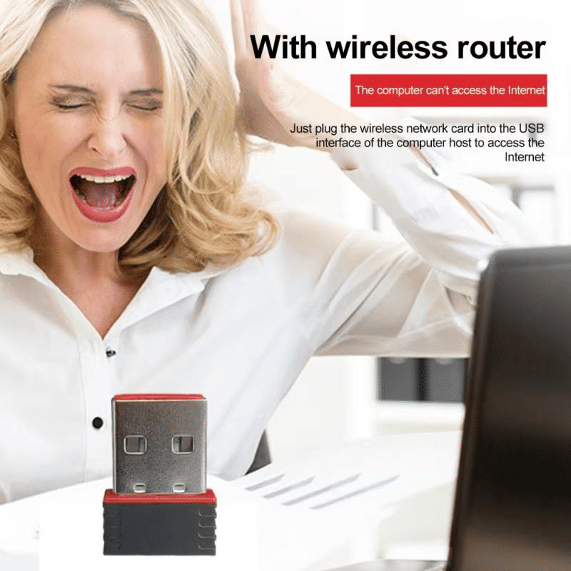 Compact USB 2.0 Wireless WiFi Adapter 150Mbps for PC Desktop Laptop