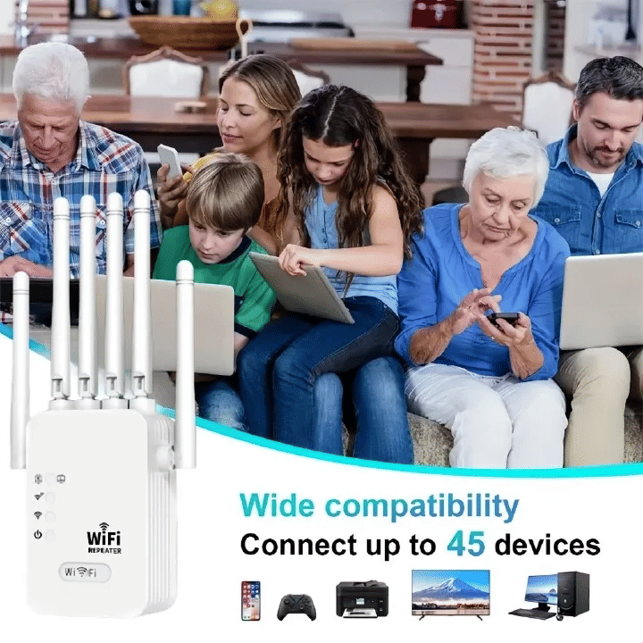 Powerful 1200Mbps Dual-Band WiFi Repeater Booster | 2.4G/5GHz Signal Extender