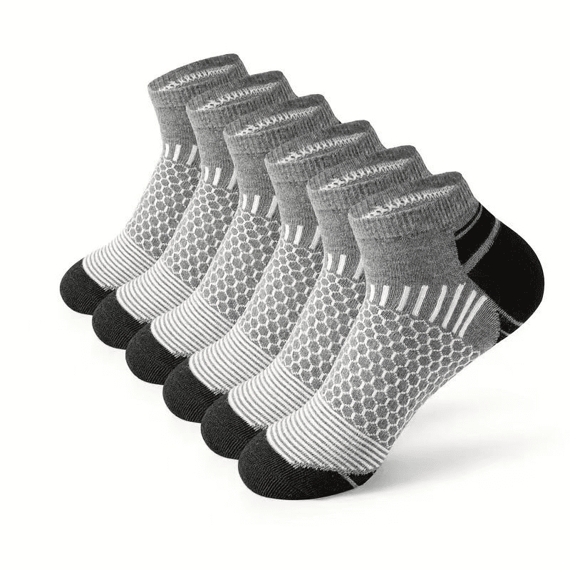 6-Pack Men's Athletic Ankle Socks: Cushioned, Breathable, Low-Cut, Multi-Color