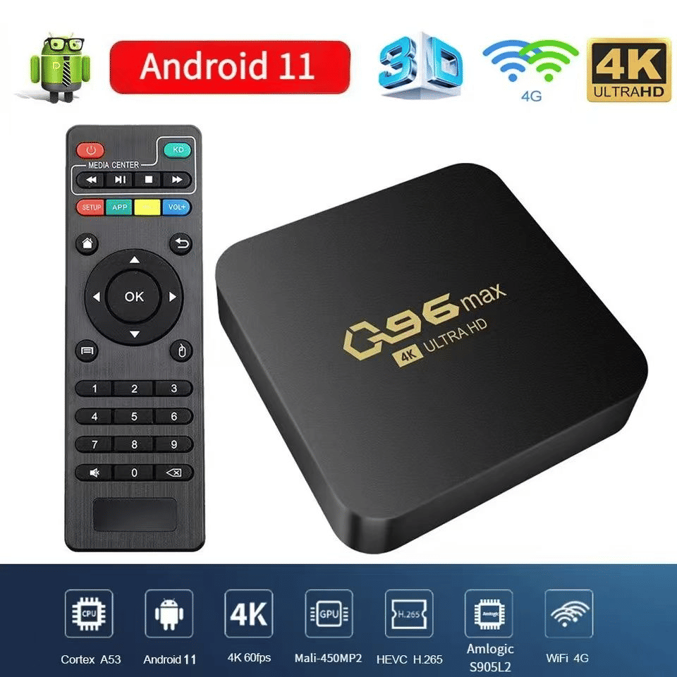 Q96 Max Android 11 4K Smart TV Box 8GB RAM 128GB Storage
