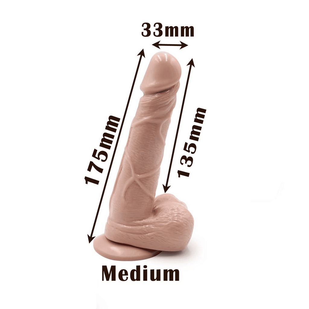Realistic Silicone Dildo: 3 Sizes, Strong Suction Cup, Body-Safe Pleasure Toy