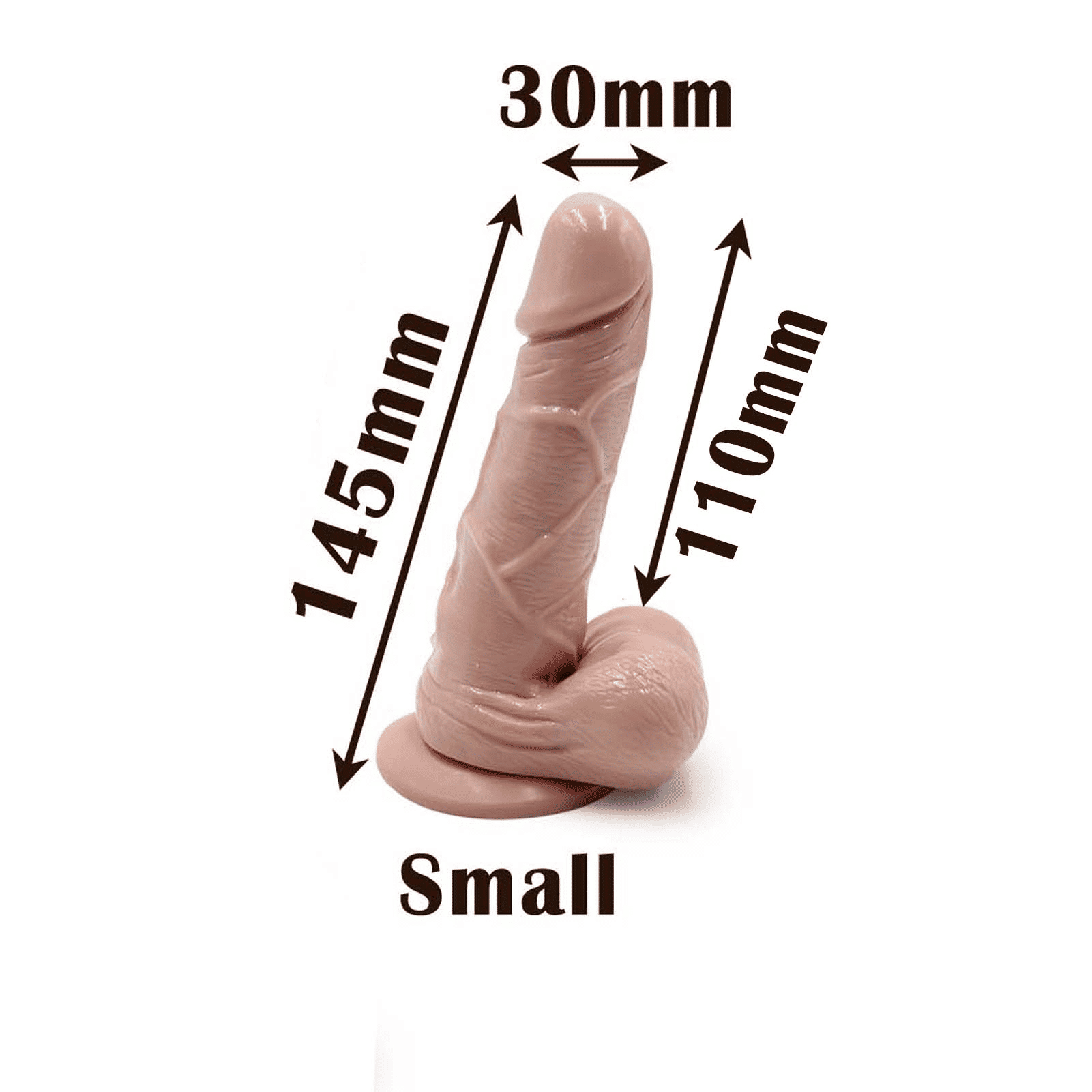 Realistic Silicone Dildo: 3 Sizes, Strong Suction Cup, Body-Safe Pleasure Toy