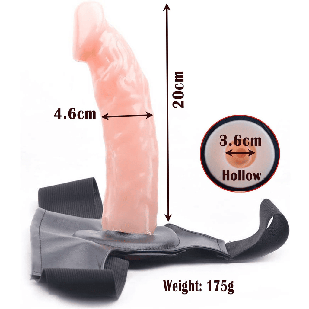 Realistic Hollow Strap-On Dildo with Adjustable Harness for Couples Adult Play