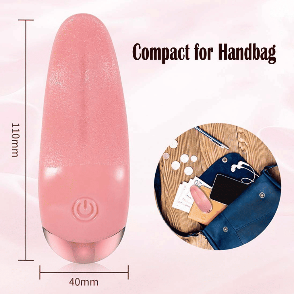 Realistic Tongue Licking Vibrator, G-Spot Clitoral Stimulator, Soft Rose Adult Sex Toy