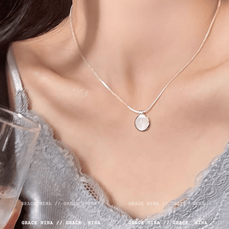 Elegant Moonstone Aquamarine Snake Bone Chain Necklace: Women's Luxury Collarbone Jewelry
