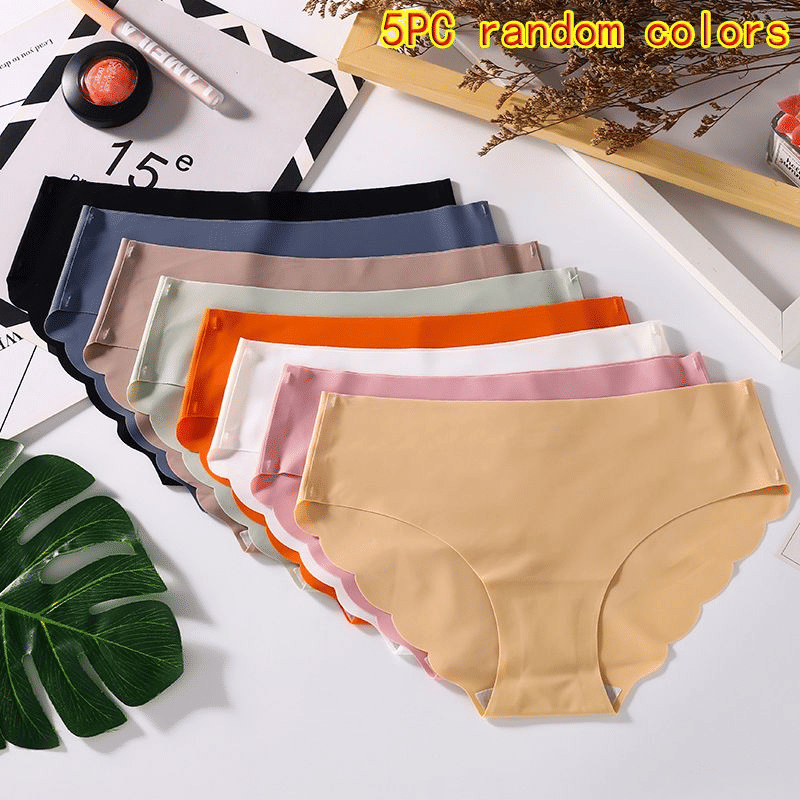 Baldur 5-Pack Women's Seamless Ice Silk Quick-Dry Panties - Comfy, Invisible Briefs