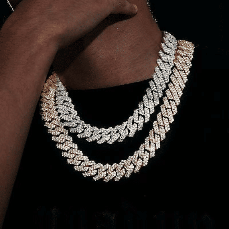 Luxury Iced Out 14mm Miami Cuban Link Chain Necklace Bracelet for Men Women