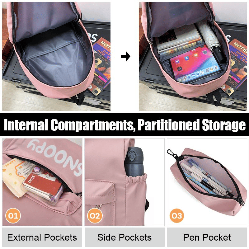 Stylish Women's Laptop Backpack & Small Bag Set - Large Capacity Schoolbag