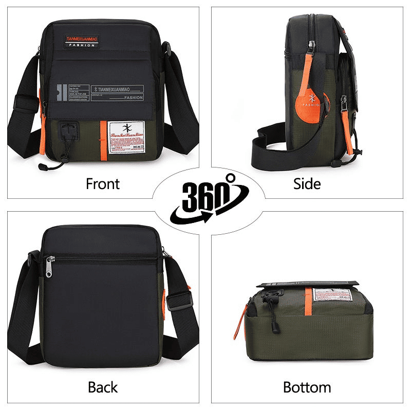 Men's Durable Nylon Chest Sling Bag - Lightweight, Multi-Pocket Crossbody Design