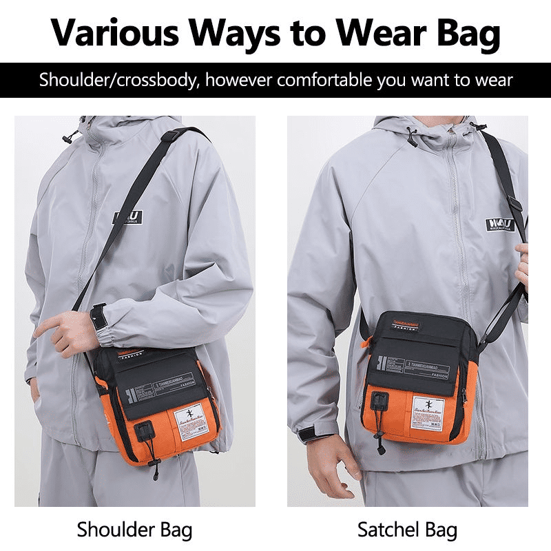 Men's Durable Nylon Chest Sling Bag - Lightweight, Multi-Pocket Crossbody Design