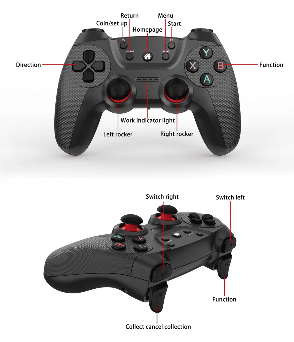 Emuelec Android TV Game Stick with Dual 2.4G Wireless Controllers