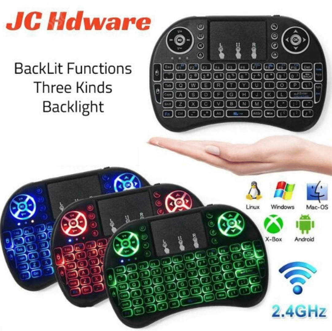 JC i8 USB Wireless Mini Keyboard with Touchpad, Bluetooth Air Mouse Remote