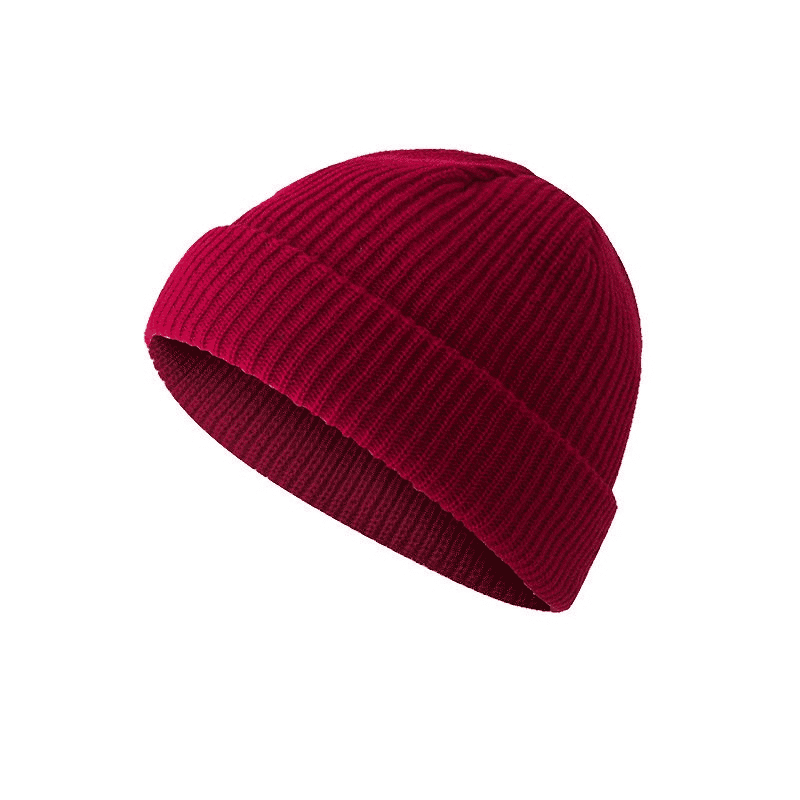 Premium Solid Color Knitted Beanie Hat - Warm, Stylish, Brimless Skullcap