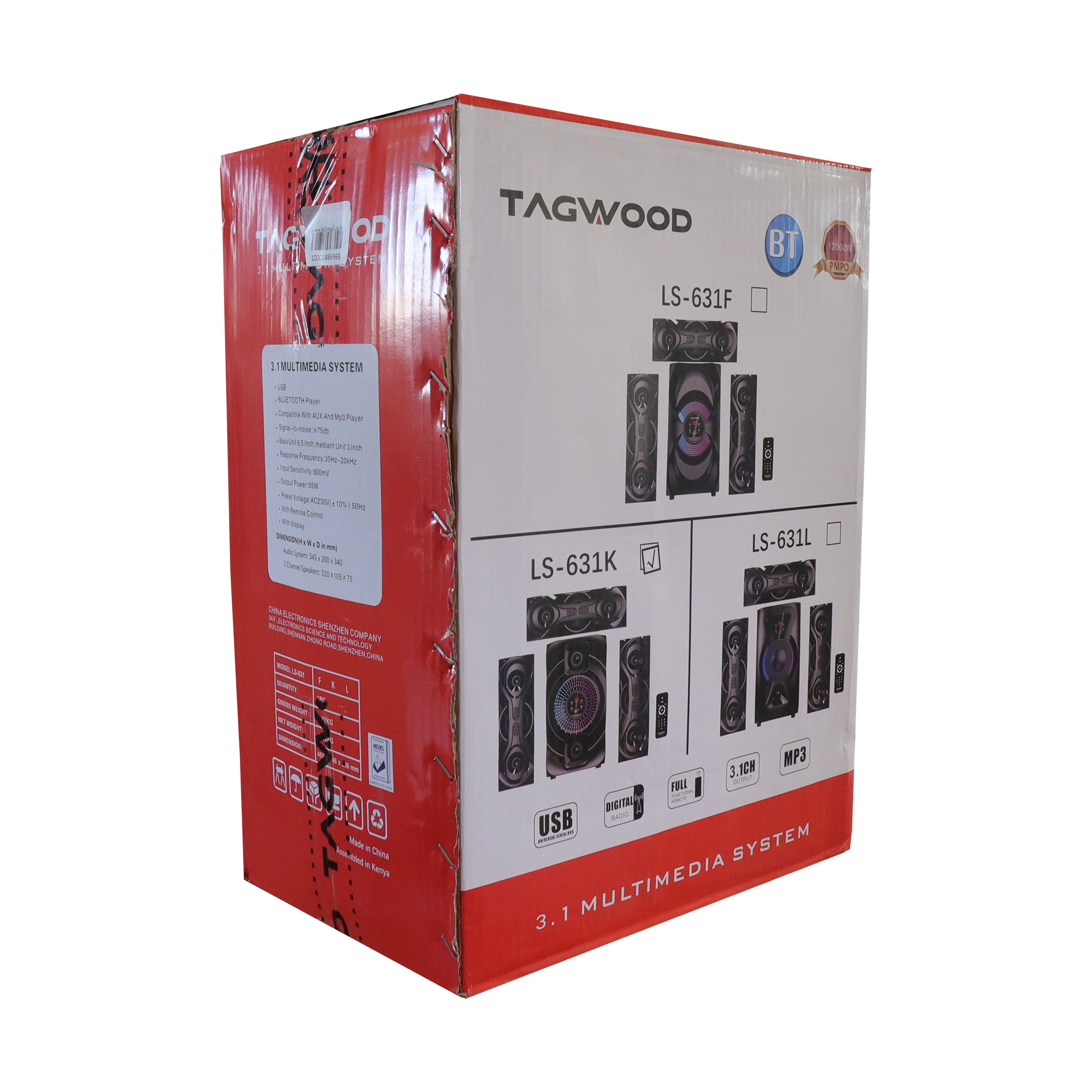 TAGWOOD 631K 3.1CH 12000W Bluetooth Home Theater Speaker System with Subwoofer