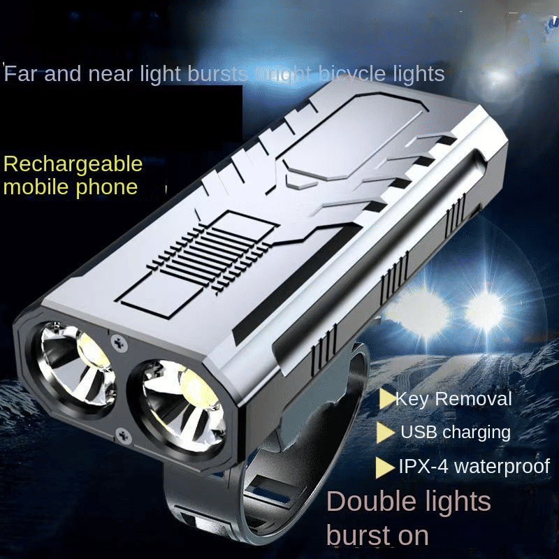 USB Rechargeable LED Bicycle Light Set - Mountain Cycle Front Headlight & Tail Lamp