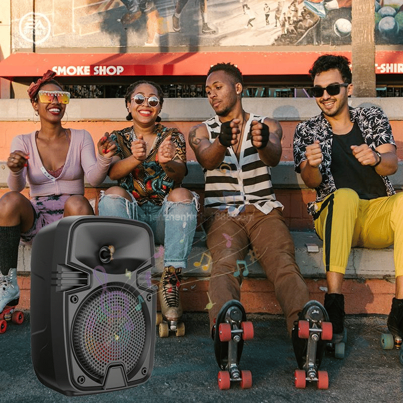 High-Power Portable Bluetooth Subwoofer Speaker with Trumpet Bass and RGB Lights