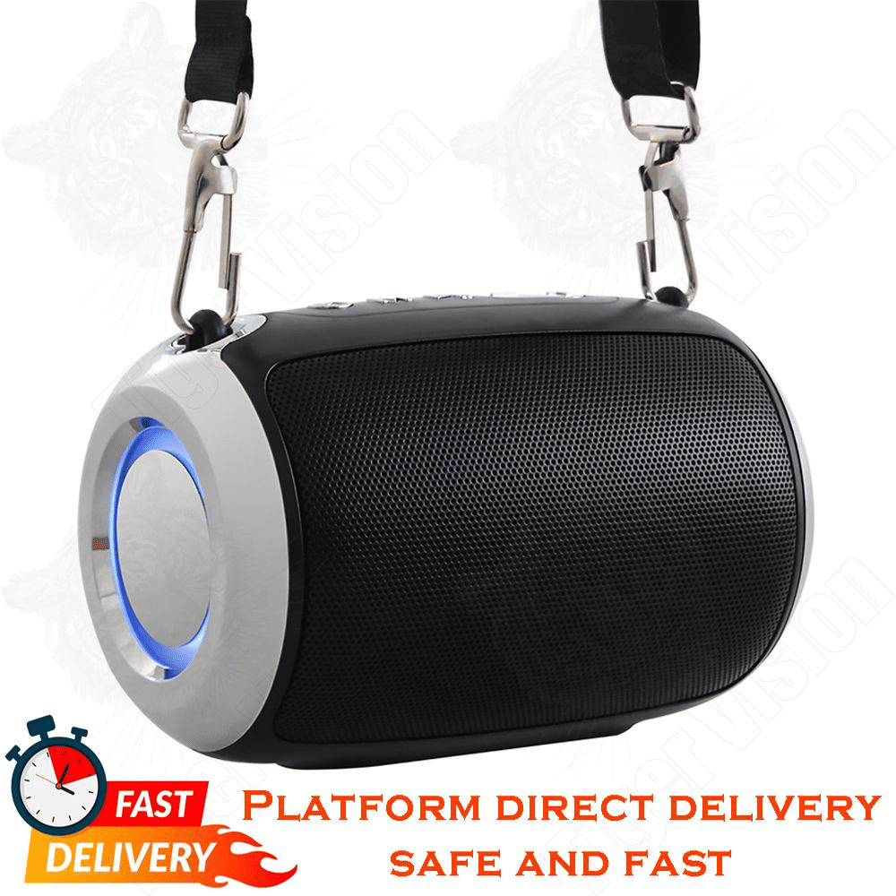 High-Power Portable Bluetooth Speaker: Surround Stereo, Subwoofer Bass, Plugin Card