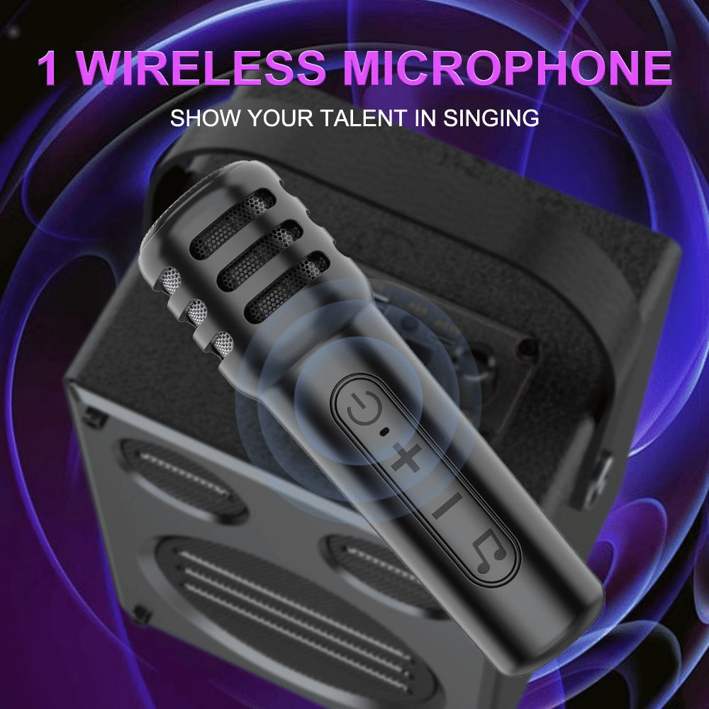 30W Portable Bluetooth Speaker with Wireless Mic, Deep Bass, TWS Stereo, Karaoke