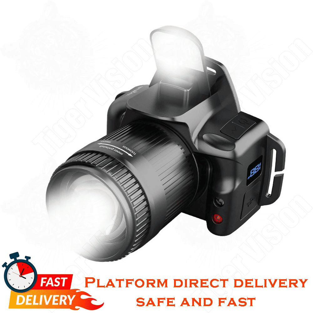 1000LM Smart Headlamp with Power Bank, Motion Sensor, IPX6 Waterproof