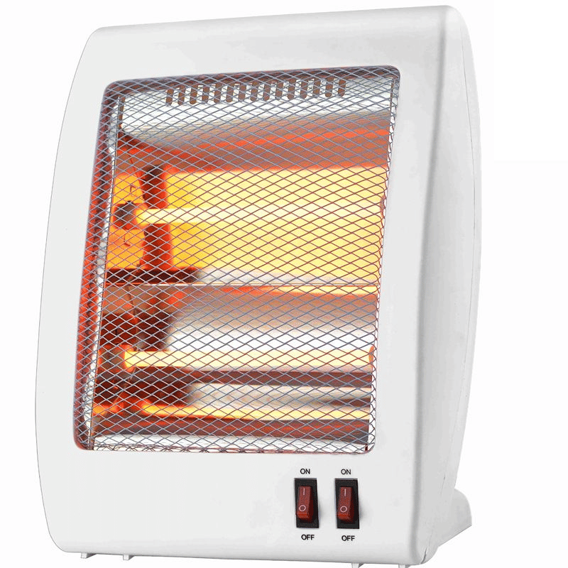 Rashnik QH-80A Halogen Electric Quartz Room Heater, 2 Heat Settings, Tip-Over Safety