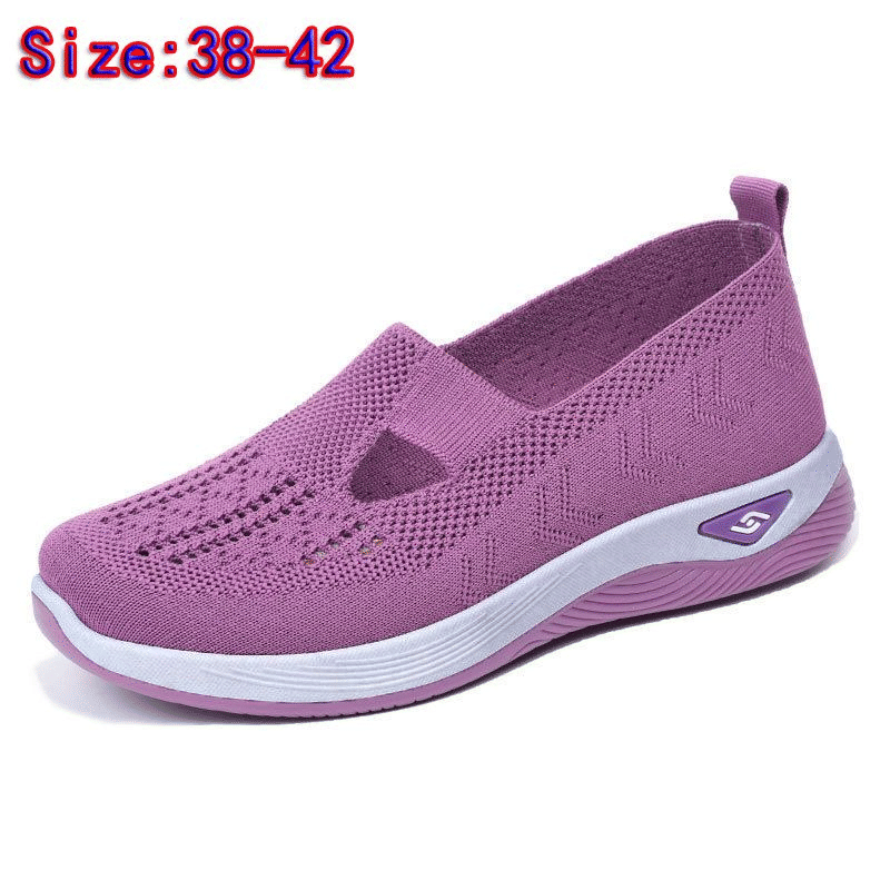 Thor Women's Lightweight Purple Running Shoes - Breathable Mesh Slip-On Athletic Sneakers