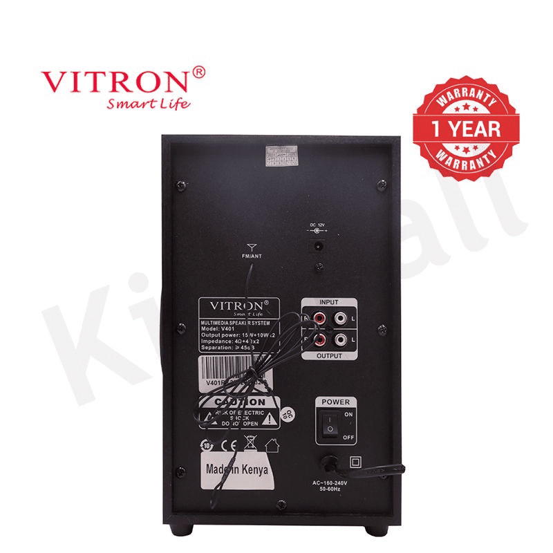 Vitron 2.1CH Bluetooth Home Audio Speaker System 5000W AC/DC Subwoofer V401
