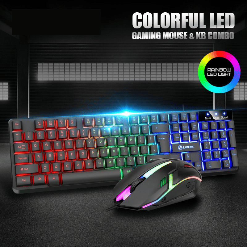 Luminous RGB Gaming Keyboard and Mouse Set | Mechanical Feel Esports Combo