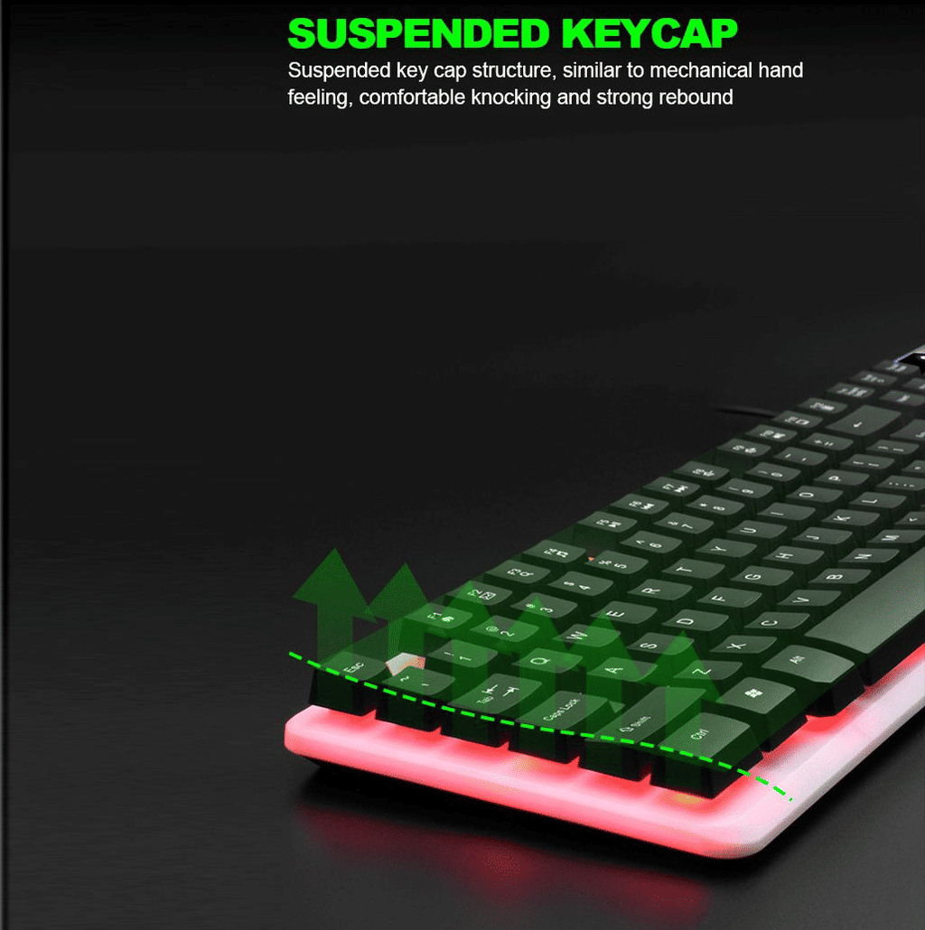 Luminous RGB Gaming Keyboard and Mouse Set | Mechanical Feel Esports Combo
