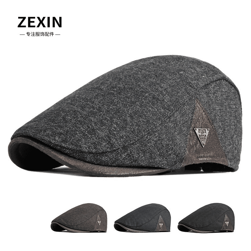 CJ House Warm Newsboy Beret Flat Cap - Adjustable Vintage Unisex Style