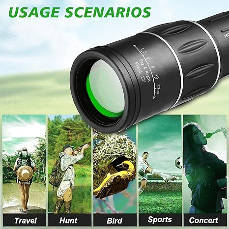 High-Powered 16X52 Mini Monocular Telescope: BAK4 FMC Prism Optics for Adults