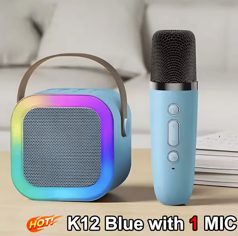 Portable K12 Bluetooth Karaoke Speaker System with Wireless Microphone for Family Fun