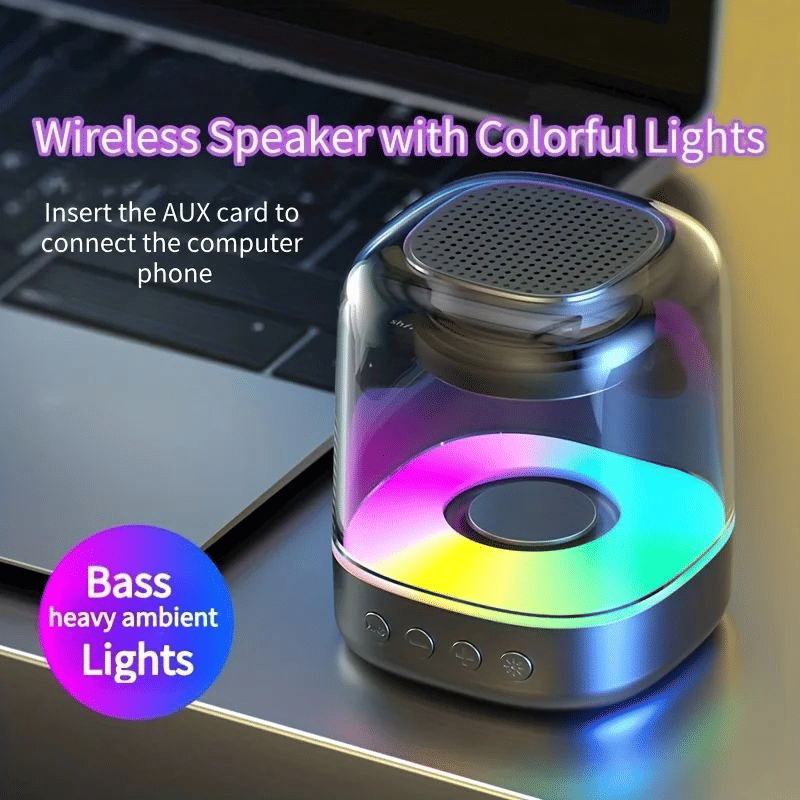 Cool Speaker Mini Portable Wireless Bluetooth Speaker with Dazzling RGB Light
