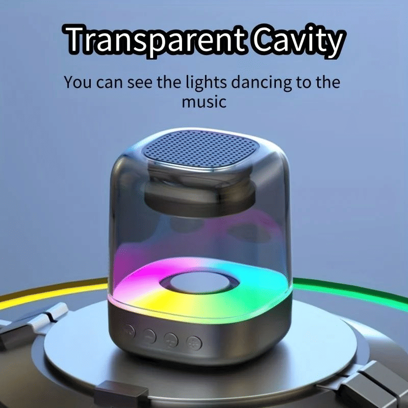 Cool Speaker Mini Portable Wireless Bluetooth Speaker with Dazzling RGB Light
