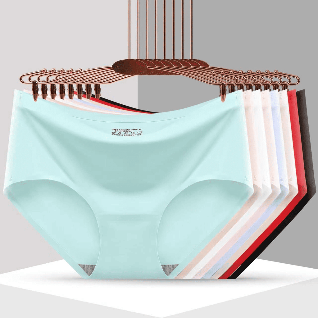 5-Pack Seamless Cotton Mid-Waist Underwear for Women - Breathable, Anti-bacterial