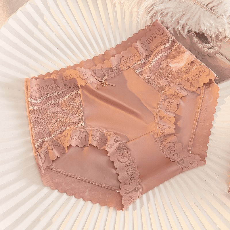 4-Pack Women's Seamless Mid-Waist Lace Panties: Breathable Cotton Crotch Lingerie