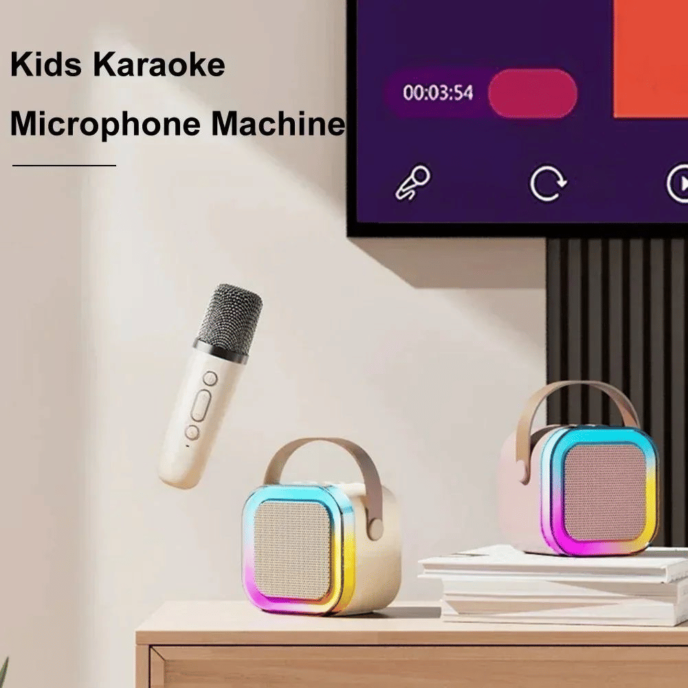 Portable Bluetooth K12 Karaoke Machine with Two Wireless Microphones & PA Speaker System
